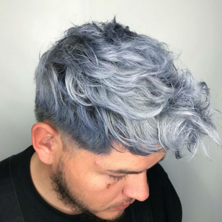Пепельно-голубой цвет волос у мужчин