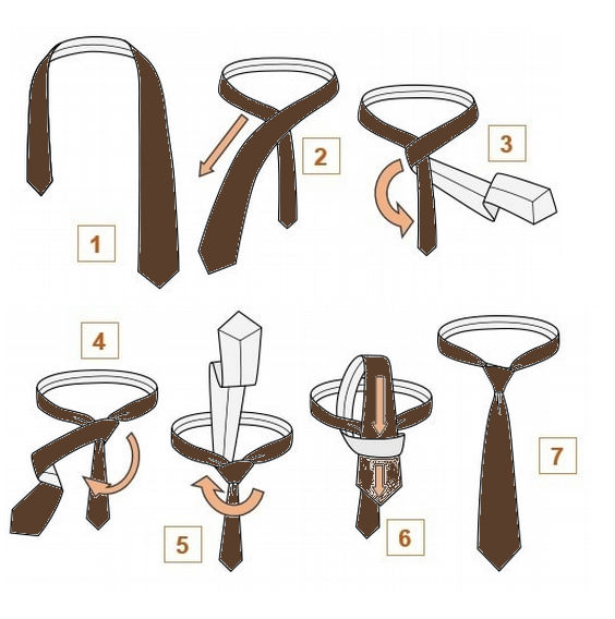 как завязать узкий галстук четверкой