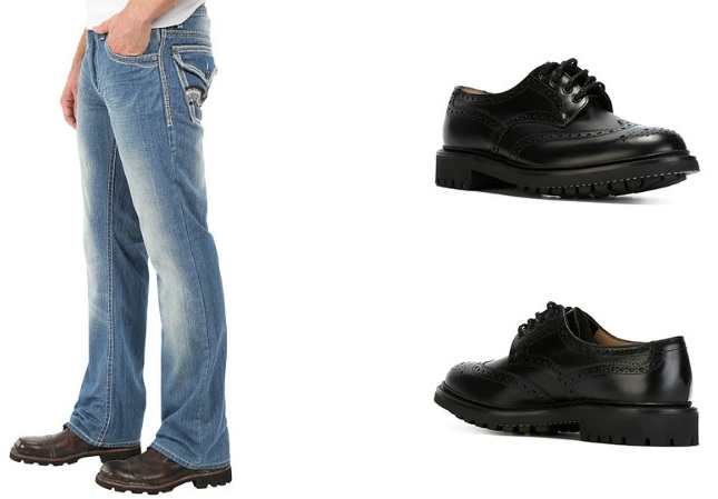Какие туфли лучше носить с джинсами мужчинам