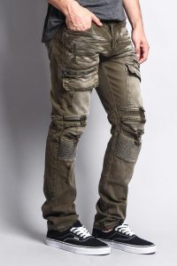 мужские джинсы в стиле милитари