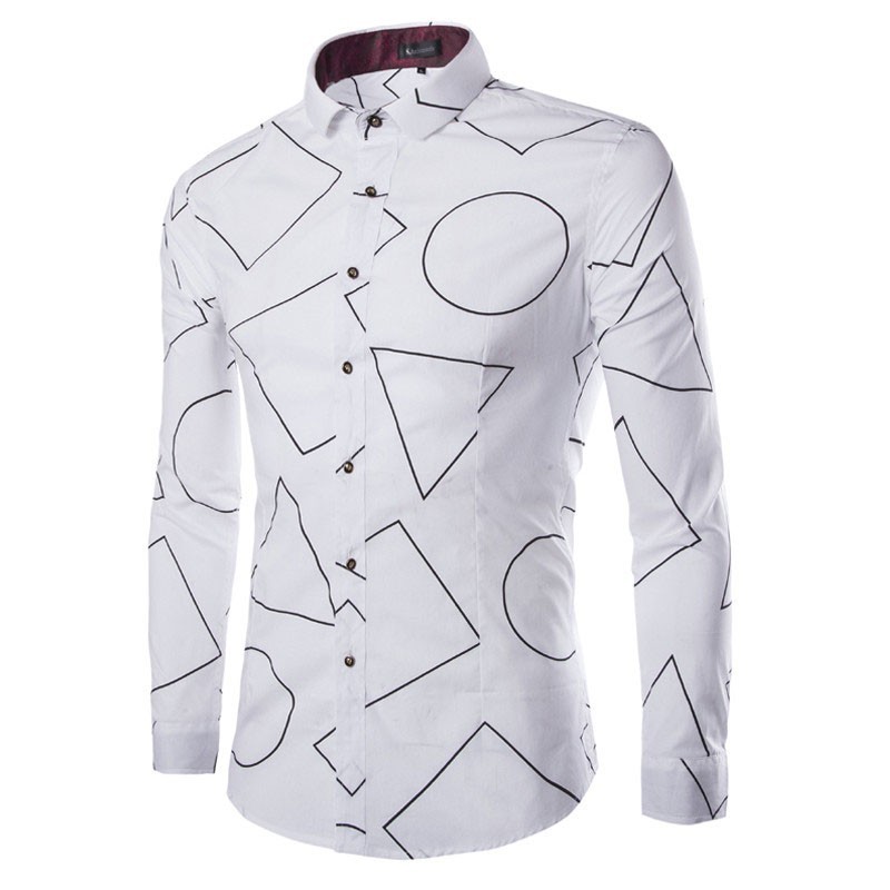 Мужская рубашка с геометрическими узорами